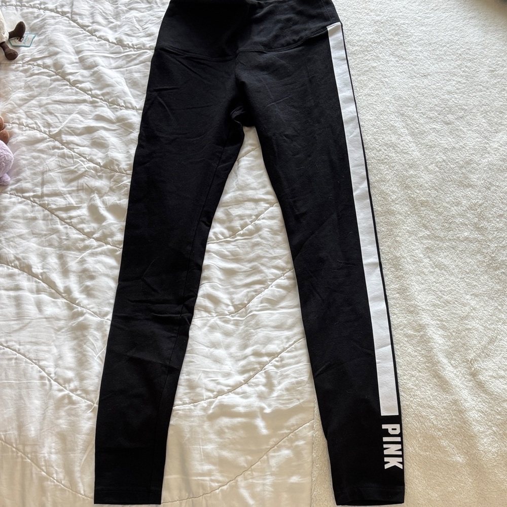 PINK Victoria's Secret Women’s Leggings with White Side Stripes
